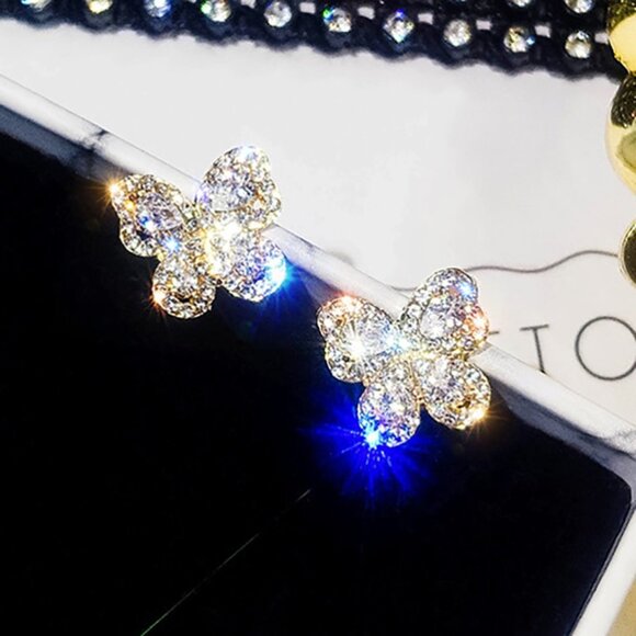 🔥 Classic Butterly CZ Wedding Stud Earrings for Women, FB16FA1094 - Picture 7 of 7